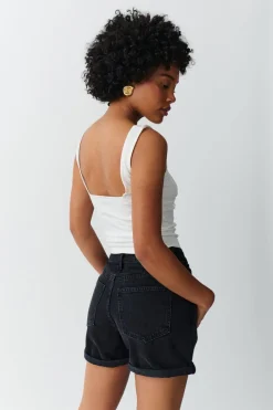 High waist denim shorts - Schwarz - Dame - Gina Tricot