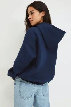 Iconic hoodie - Blau - Dame - Gina Tricot