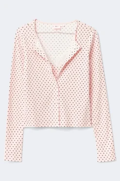 14+ 2 in 1 lace rib cardigan - Rosa - Gina Tricot