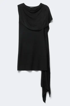 Knitted cape dress - Schwarz - Dame - Gina Tricot