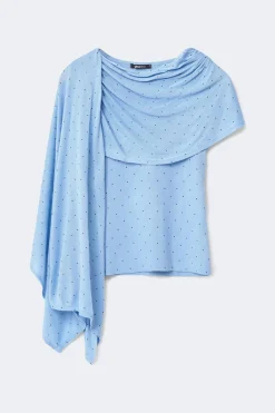Knitted cape top - Blau - Dame - Gina Tricot