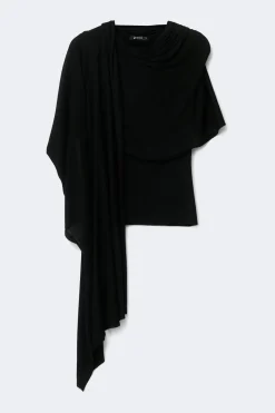 Knitted cape top - Schwarz - Dame - Gina Tricot