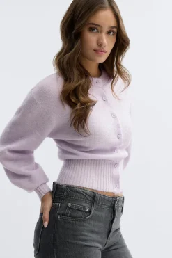 Knitted cardigan - Lila - Dame - Gina Tricot