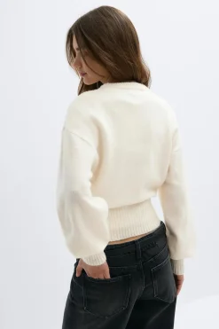 Knitted cardigan - Weiß - Dame - Gina Tricot