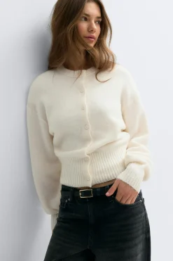 Knitted cardigan - Weiß - Dame - Gina Tricot