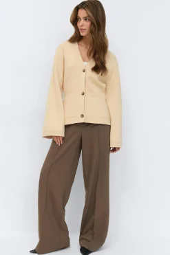 Knitted cotton cardigan - Gelb - Dame - Gina Tricot