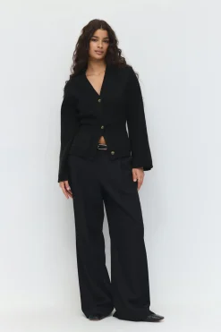 Knitted cotton cardigan - Schwarz - Dame - Gina Tricot