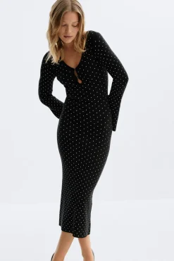 Knitted dress - Schwarz - Dame - Gina Tricot