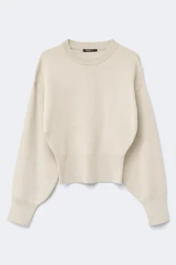 Knitted fitted sweater - Beige - Dame - Gina Tricot