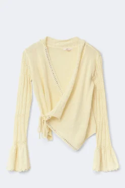 14+ knitted frill cardigan - Gelb - Gina Tricot