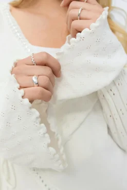 14+ knitted frill cardigan - Weiß - Gina Tricot