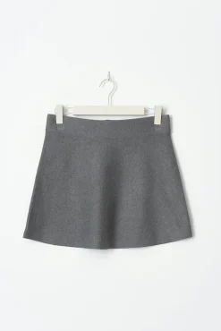 knitted jacquard skirt - Grau - Dame - Gina Tricot