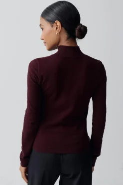 knitted long sleeve top - Rot - Dame - Gina Tricot