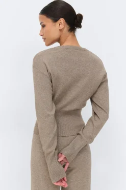 Knitted loungewear cardigan - Beige - Dame - Gina Tricot