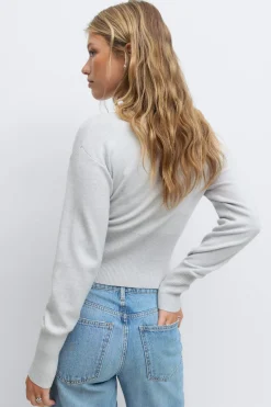 Knitted loungewear cardigan - Grau - Dame - Gina Tricot