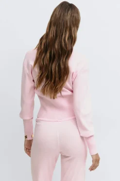 Knitted loungewear cardigan - Rosa - Dame - Gina Tricot