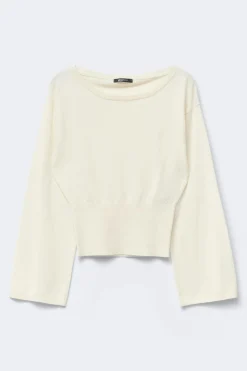 Knitted loungewear top - Weiß - Dame - Gina Tricot