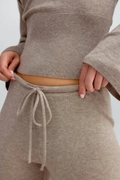 Knitted loungewear trousers - Braun - Dame - Gina Tricot