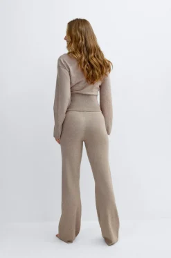 Knitted loungewear trousers - Braun - Dame - Gina Tricot