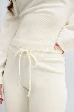 Knitted loungewear trousers - Weiß - Dame - Gina Tricot