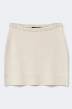 Knitted mini skirt - Beige - Dame - Gina Tricot