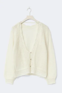 14+ knitted open back sweater - Weiß - Gina Tricot