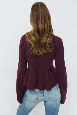 14+ knitted peplum sweater - Rot - Gina Tricot