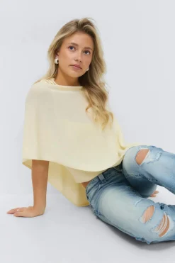 14+ knitted poncho - Gelb - Gina Tricot