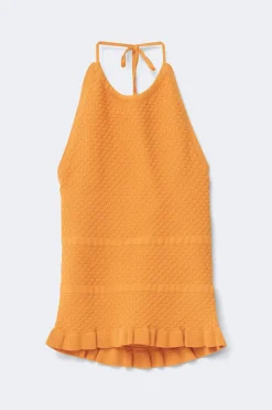 Knitted singlet - Orange - Dame - Gina Tricot