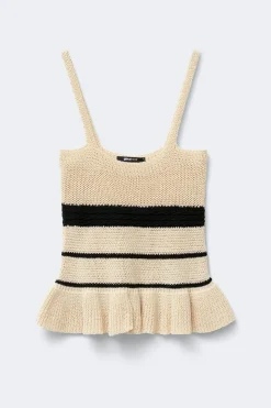 Knitted singlet - Schwarz - Dame - Gina Tricot