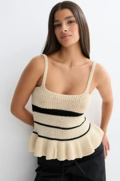 Knitted singlet - Schwarz - Dame - Gina Tricot