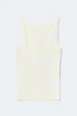 Knitted singlet - Weiß - Dame - Gina Tricot