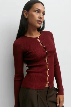 Knitted top - Rot - Dame - Gina Tricot