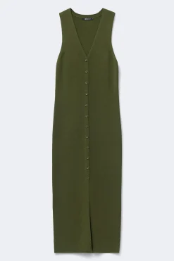Knitted vest dress - Grün - Dame - Gina Tricot