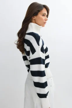 Knitted zip cardigan - Blau - Dame - Gina Tricot