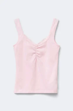 Lace detail singlet - Rosa - Dame - Gina Tricot