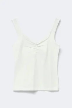 Lace detail singlet - Weiß - Dame - Gina Tricot