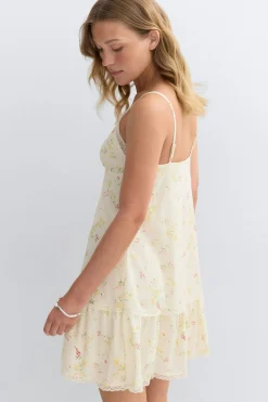 Lace detail strap dress - Weiß - Dame - Gina Tricot