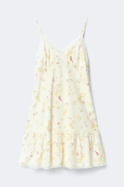 Lace detail strap dress - Weiß - Dame - Gina Tricot
