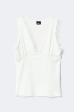 Lace detail tank - Weiß - Dame - Gina Tricot