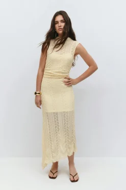 Lace dress - Gelb - Dame - Gina Tricot