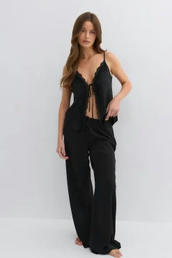 Lace loungewear singlet - Schwarz - Dame - Gina Tricot