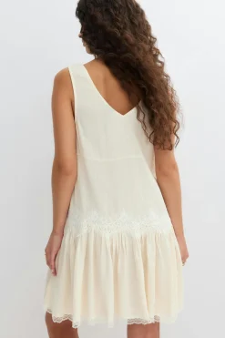 Lace mini dress - Weiß - Dame - Gina Tricot