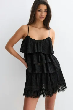 Lace mini skirt - Schwarz - Dame - Gina Tricot