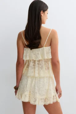 Lace mini skirt - Weiß - Dame - Gina Tricot