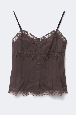Lace singlet - Braun - Dame - Gina Tricot