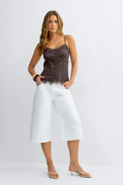 Lace singlet - Braun - Dame - Gina Tricot