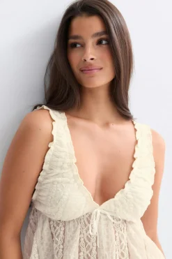 Lace singlet - Weiß - Dame - Gina Tricot