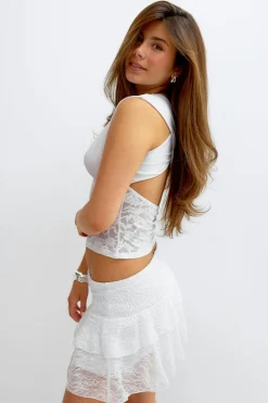 14+ lace skirt - Weiß - Gina Tricot