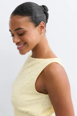 Lace smock top - Gelb - Dame - Gina Tricot